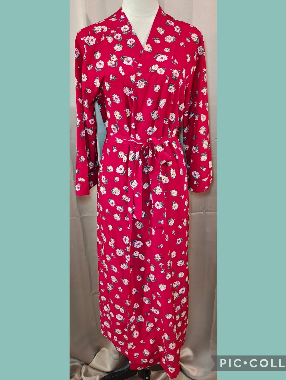 🥀Vintage Scandale Paris Red Floral Wrap Maxi Dress 🥀